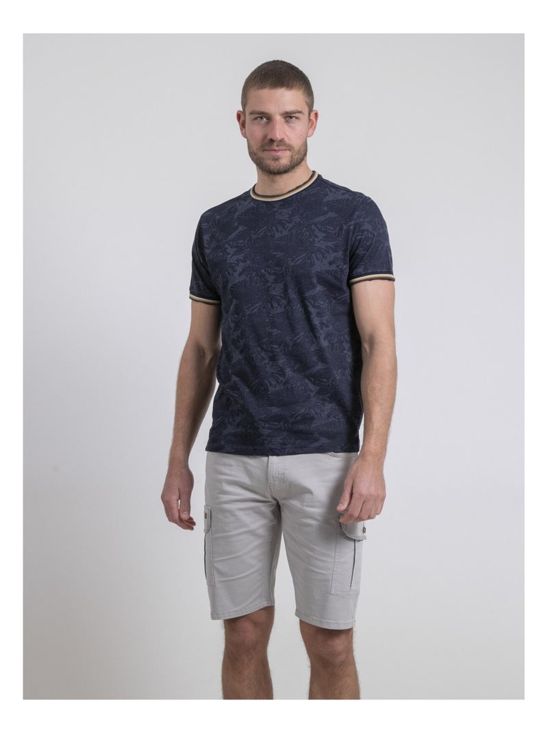 T-shirt col rond pur coton NADOMAX Bleu marine - Kiabi