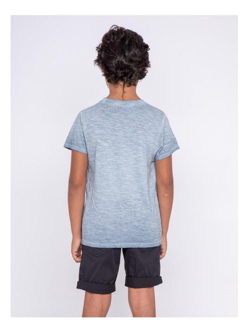T-shirt col rond pur coton NALRIVE garçon - Kiabi