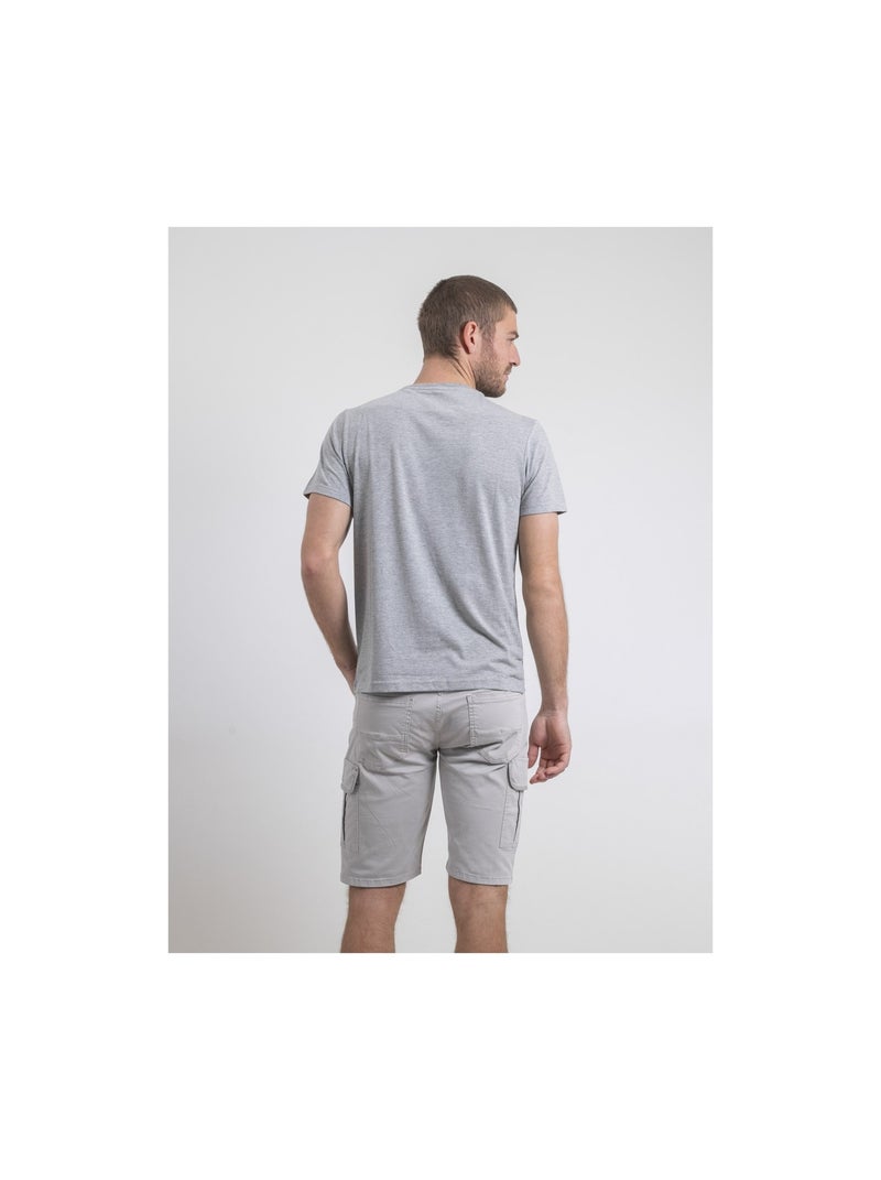 T-shirt col rond pur coton NAMATOU Gris - Kiabi