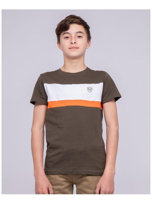 T-shirt col rond pur coton NAMLET garçon - Kiabi