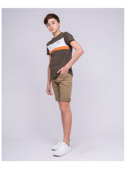 T-shirt col rond pur coton NAMLET garçon - Kiabi