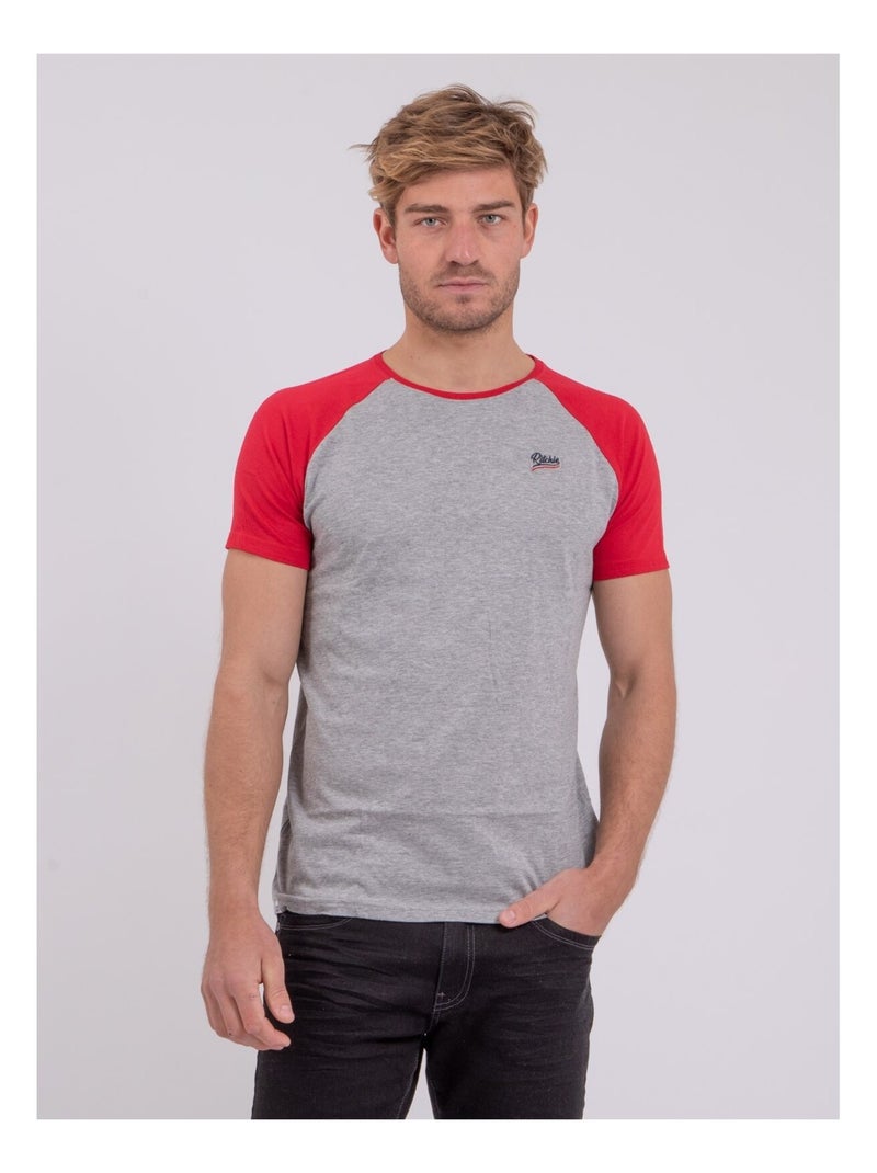 T-shirt col rond pur coton NAMUR Rouge - Kiabi