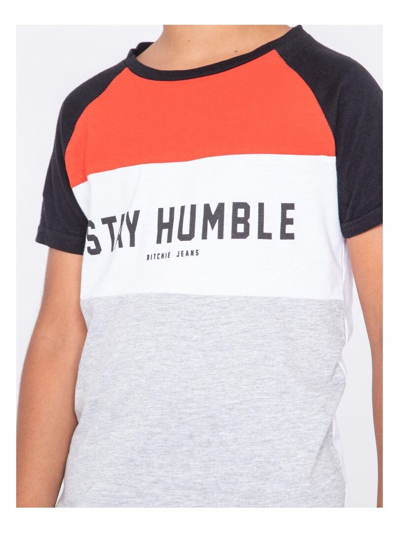 T-shirt Maison FT Col Rond Gris Mélangé Taille L - Homme - Neuf Avec étiquettes