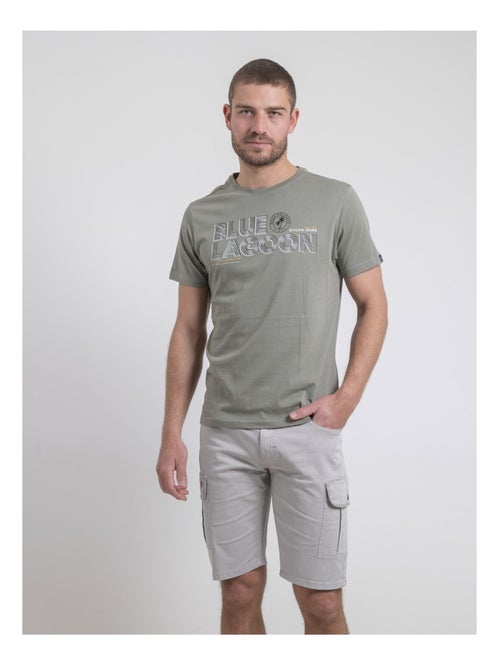 T-shirt col rond pur coton NAPAMIEL - Kiabi