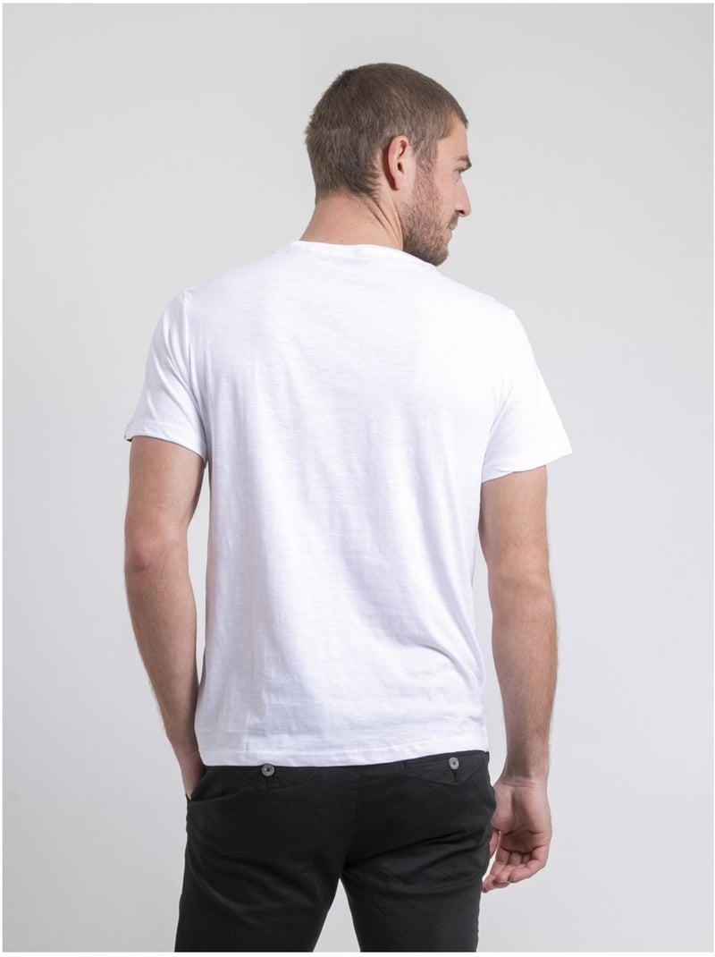 T-shirt col rond pur coton NAPAMOX Blanc - Kiabi