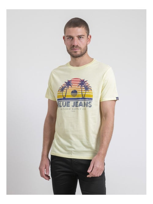 T-shirt col rond pur coton NAPOUR - Kiabi