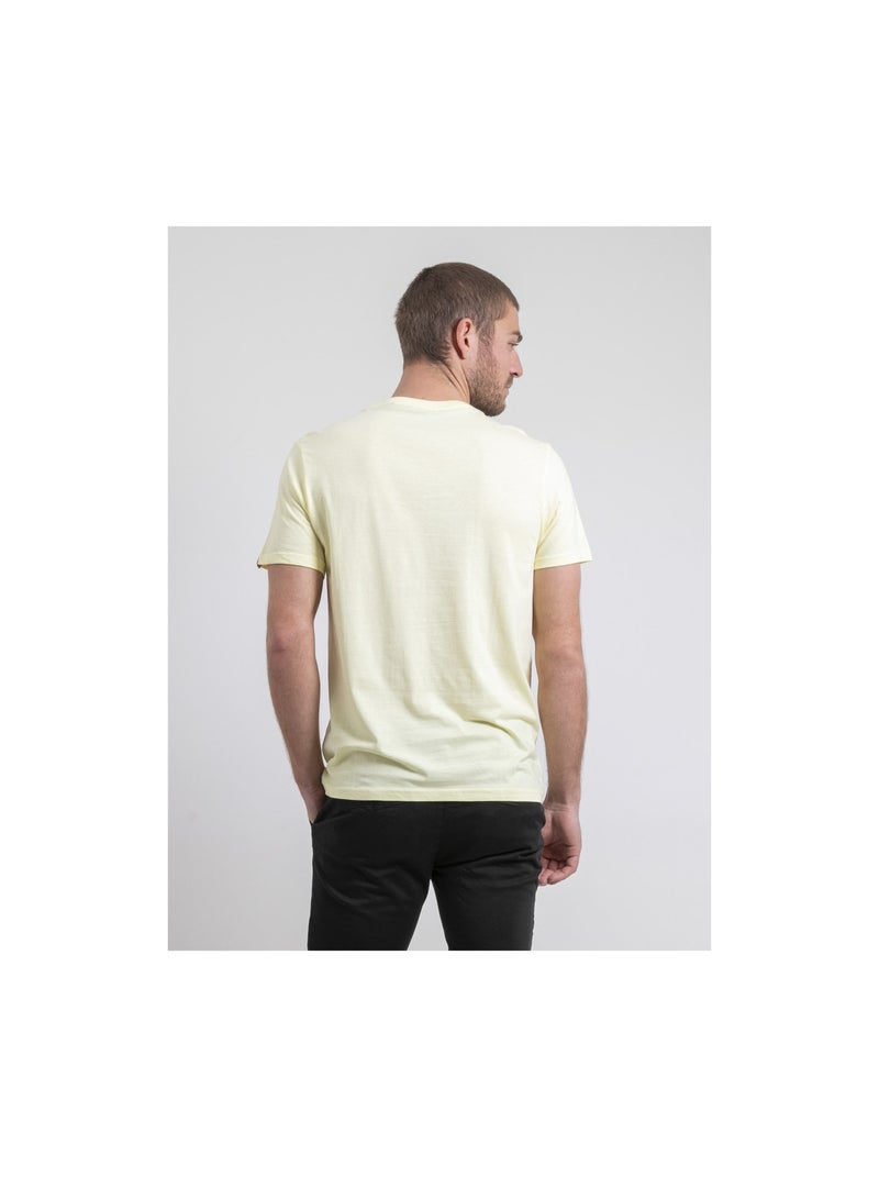 T-shirt col rond pur coton NAPOUR Jaune - Kiabi