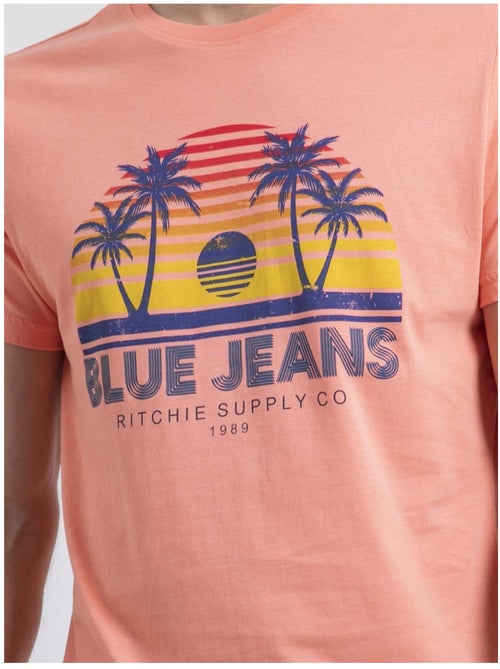 T-shirt col rond pur coton NAPOUR - Kiabi