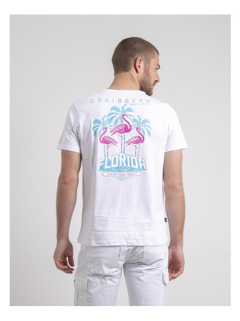 T-shirt col rond pur coton NARUBA Blanc - Kiabi