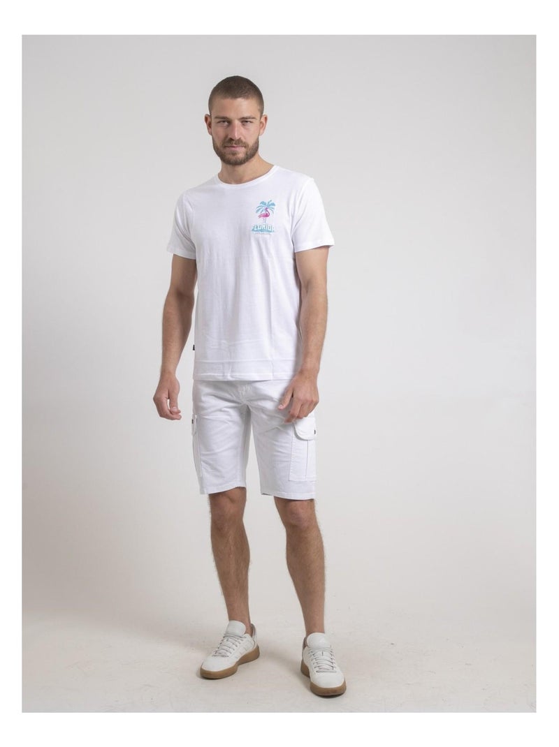 T-shirt col rond pur coton NARUBA Blanc - Kiabi