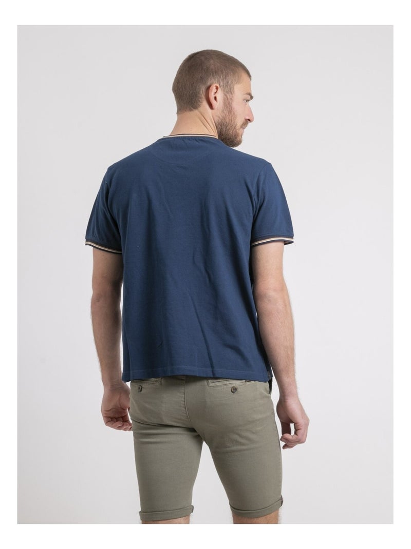 T-shirt col rond pur coton NECAMIX Bleu - Kiabi