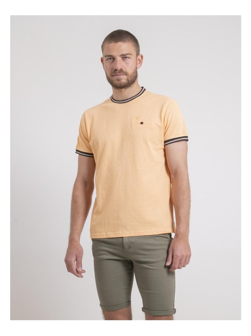 T-shirt col rond pur coton NECAMIX Orange - Kiabi