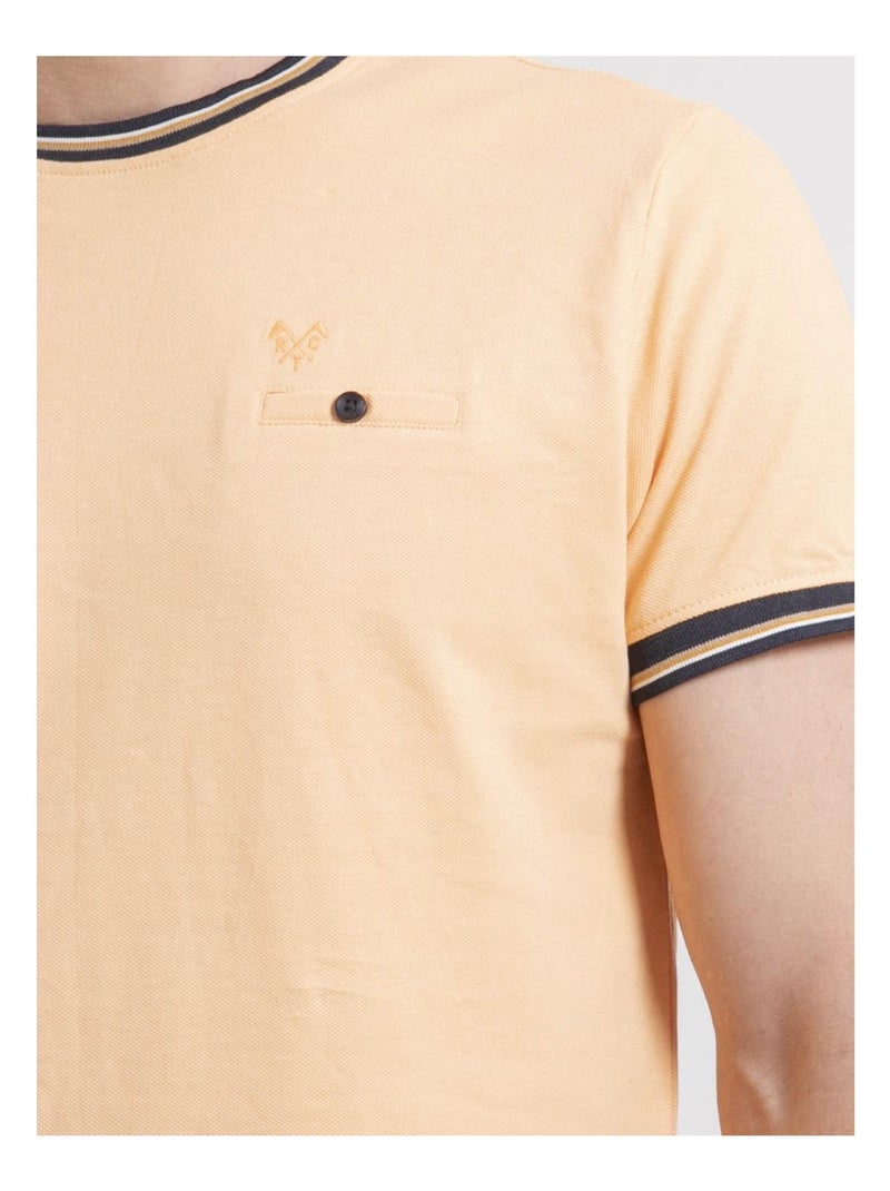 T-shirt col rond pur coton NECAMIX Orange - Kiabi