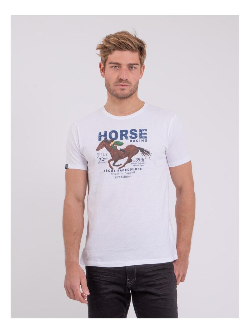 T-shirt col rond pur coton NEDER Blanc - Kiabi