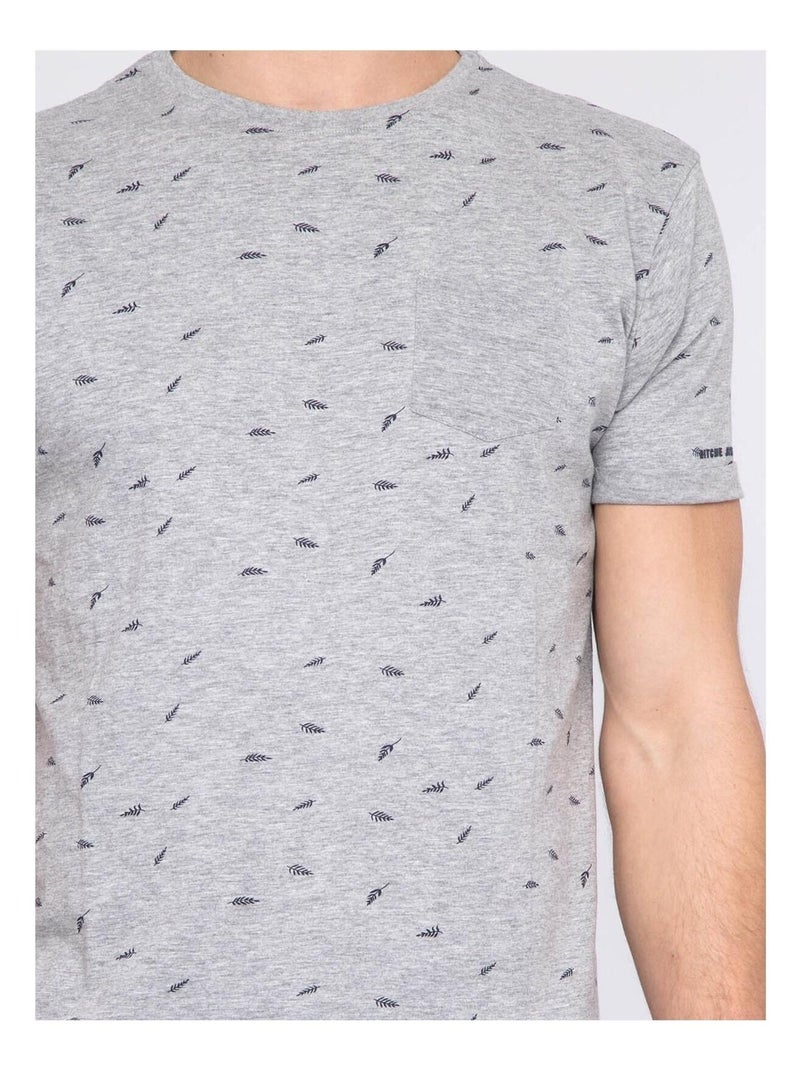 T-shirt col rond pur coton NELATIX Gris - Kiabi