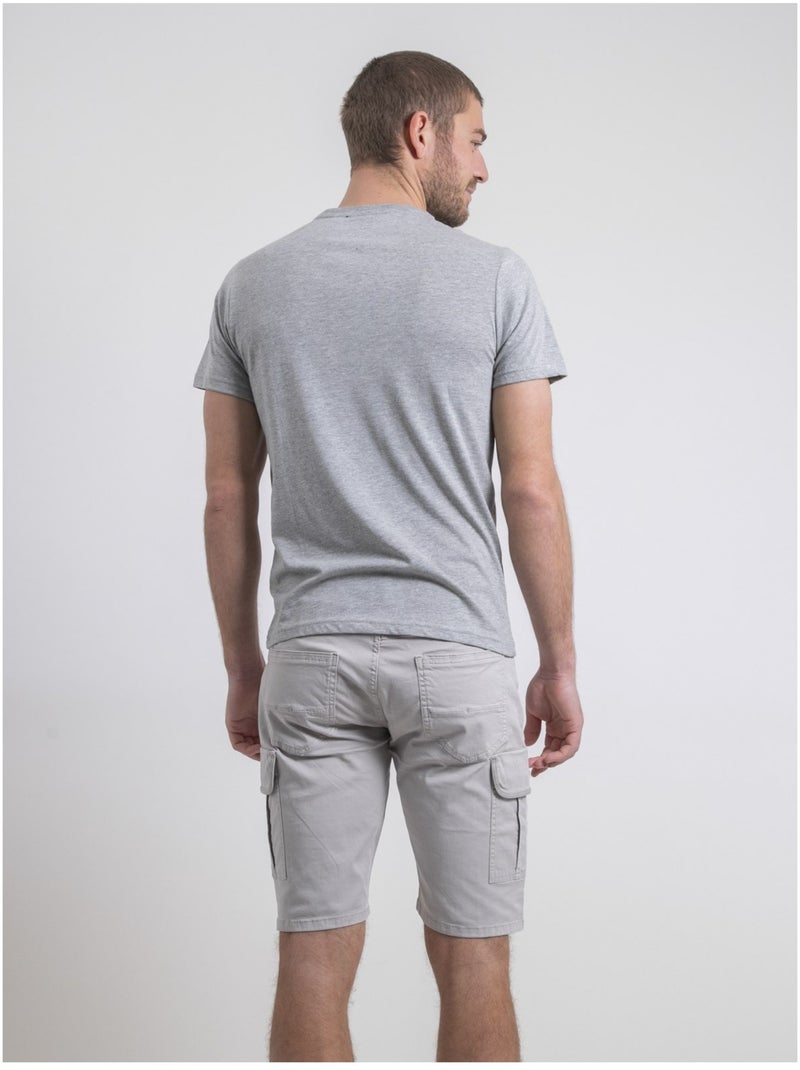 T-shirt col rond pur coton NELORIC Gris - Kiabi