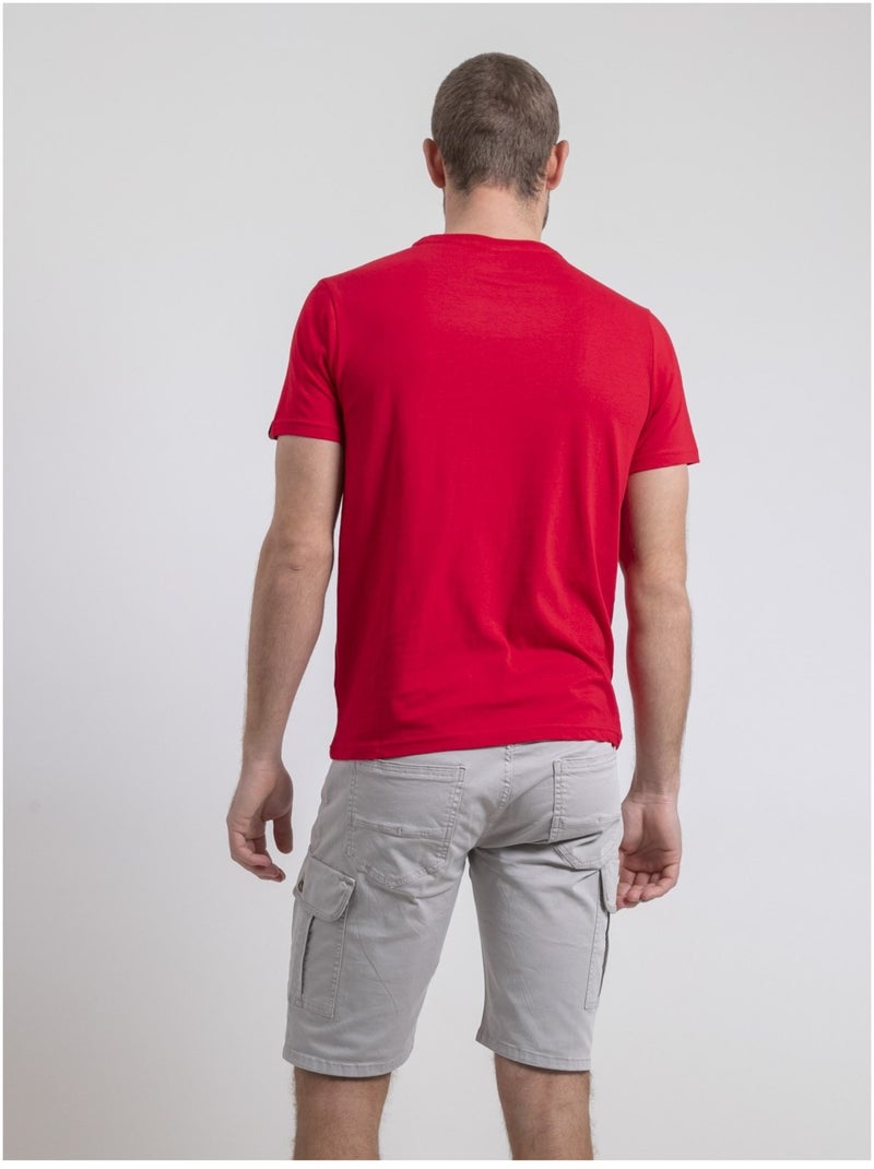 T-shirt col rond pur coton NELORIC Rouge - Kiabi