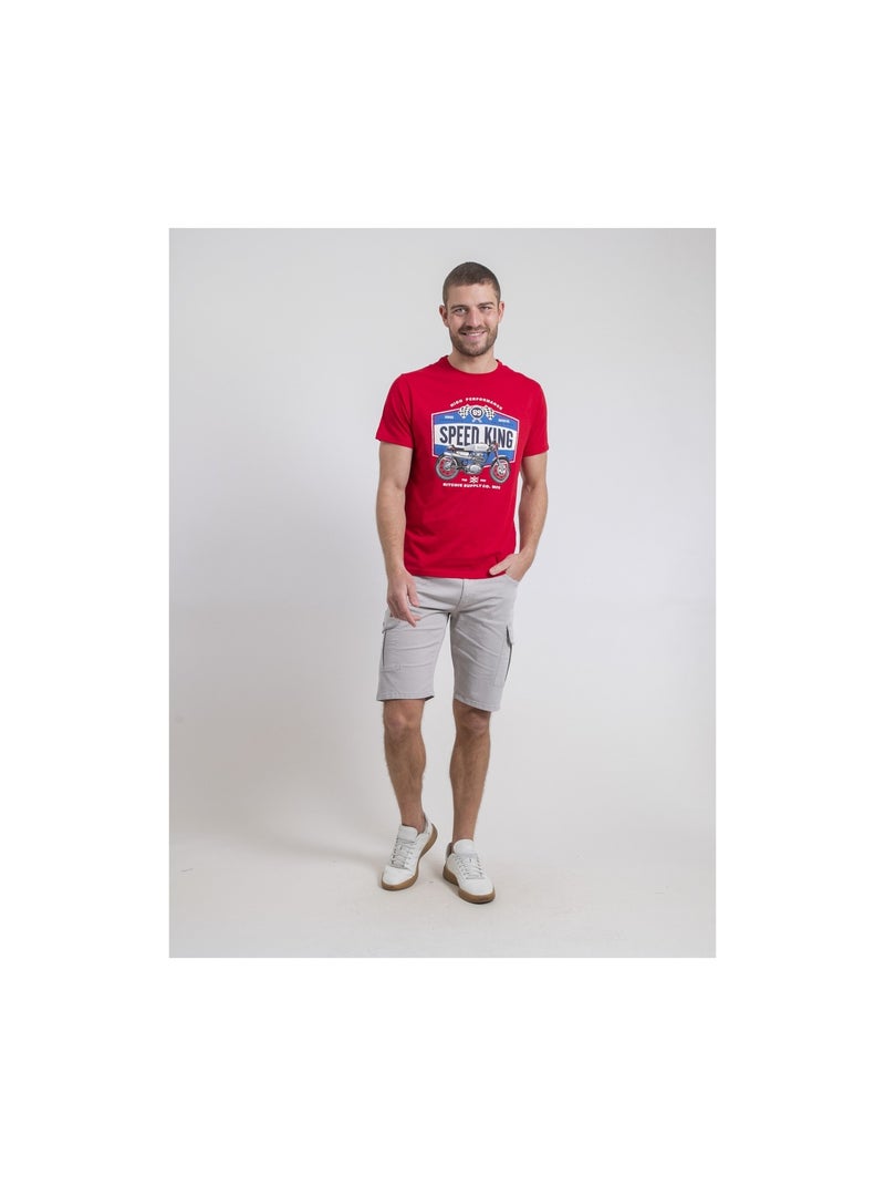 T-shirt col rond pur coton NELORIC Rouge - Kiabi