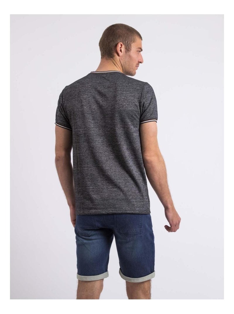 T-shirt col rond pur coton NENALO Noir - Kiabi