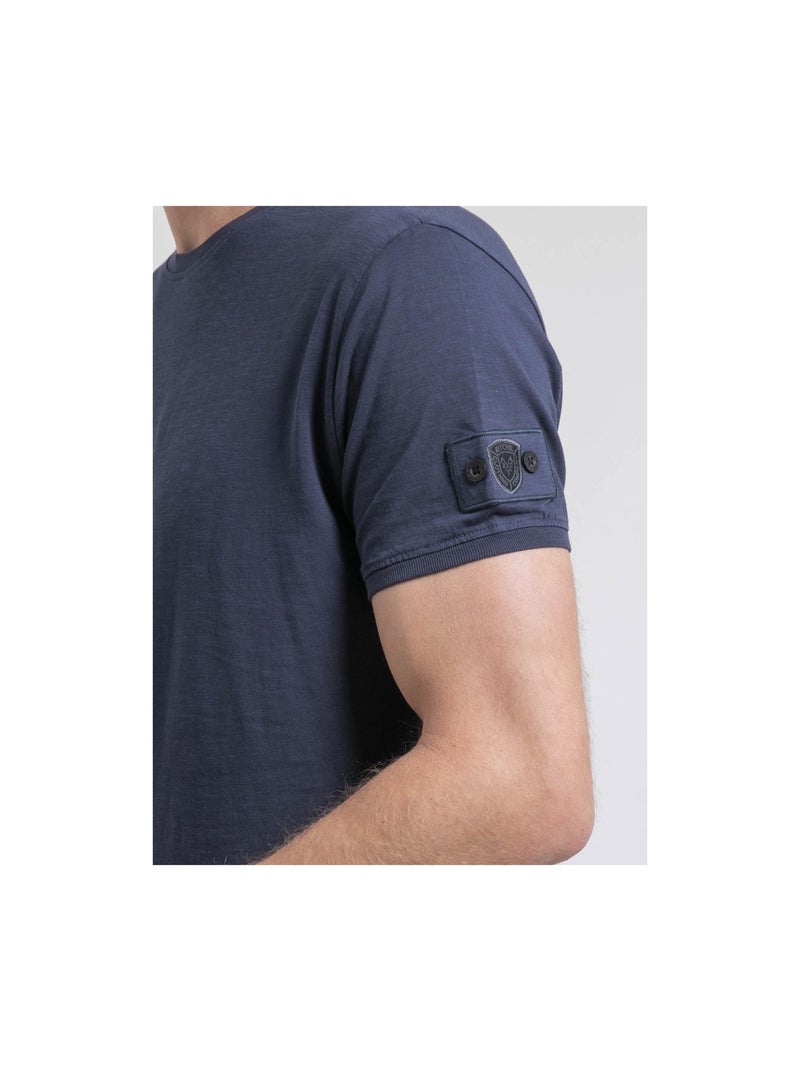 T-shirt col rond pur coton NERIGOTE Bleu marine - Kiabi