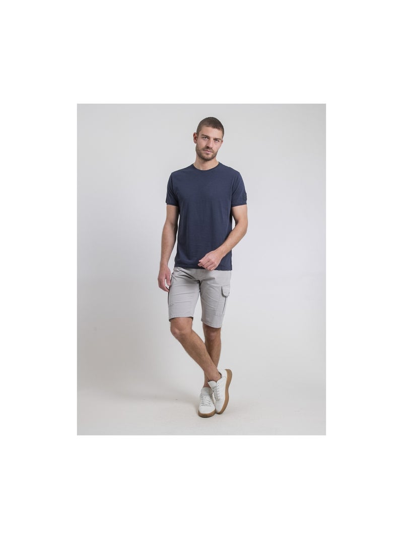 T-shirt col rond pur coton NERIGOTE Bleu marine - Kiabi
