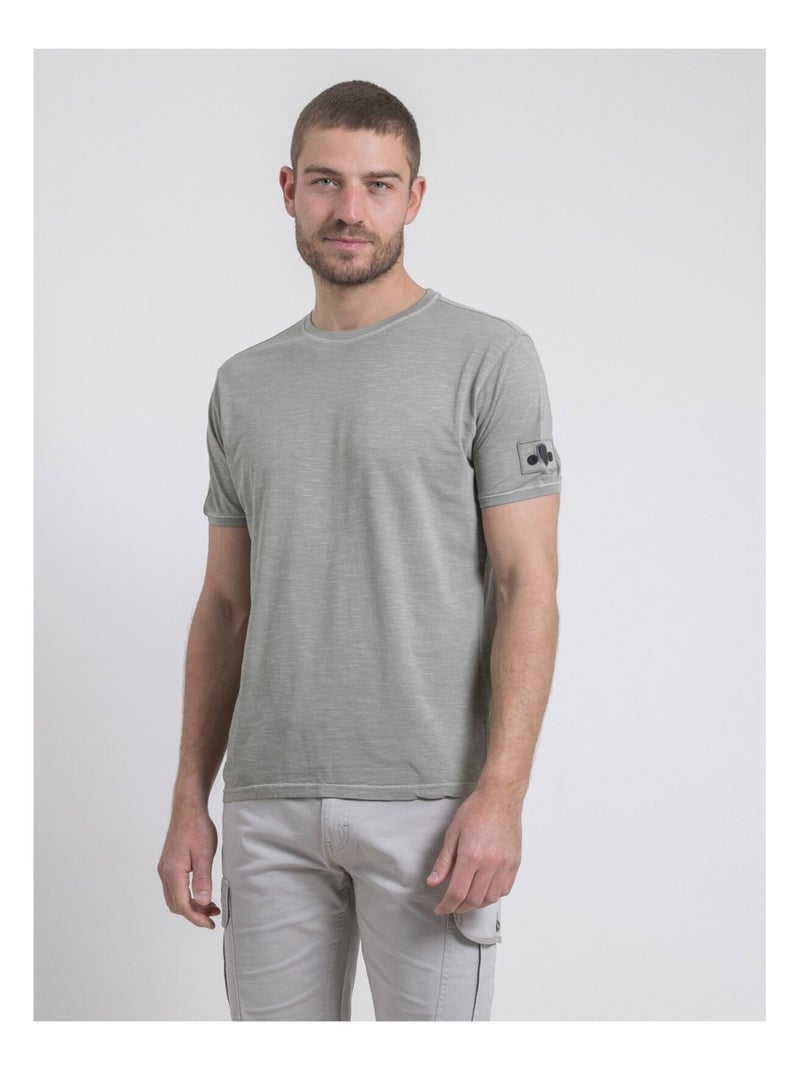T-shirt col rond pur coton NERIGOTE Kaki - Kiabi