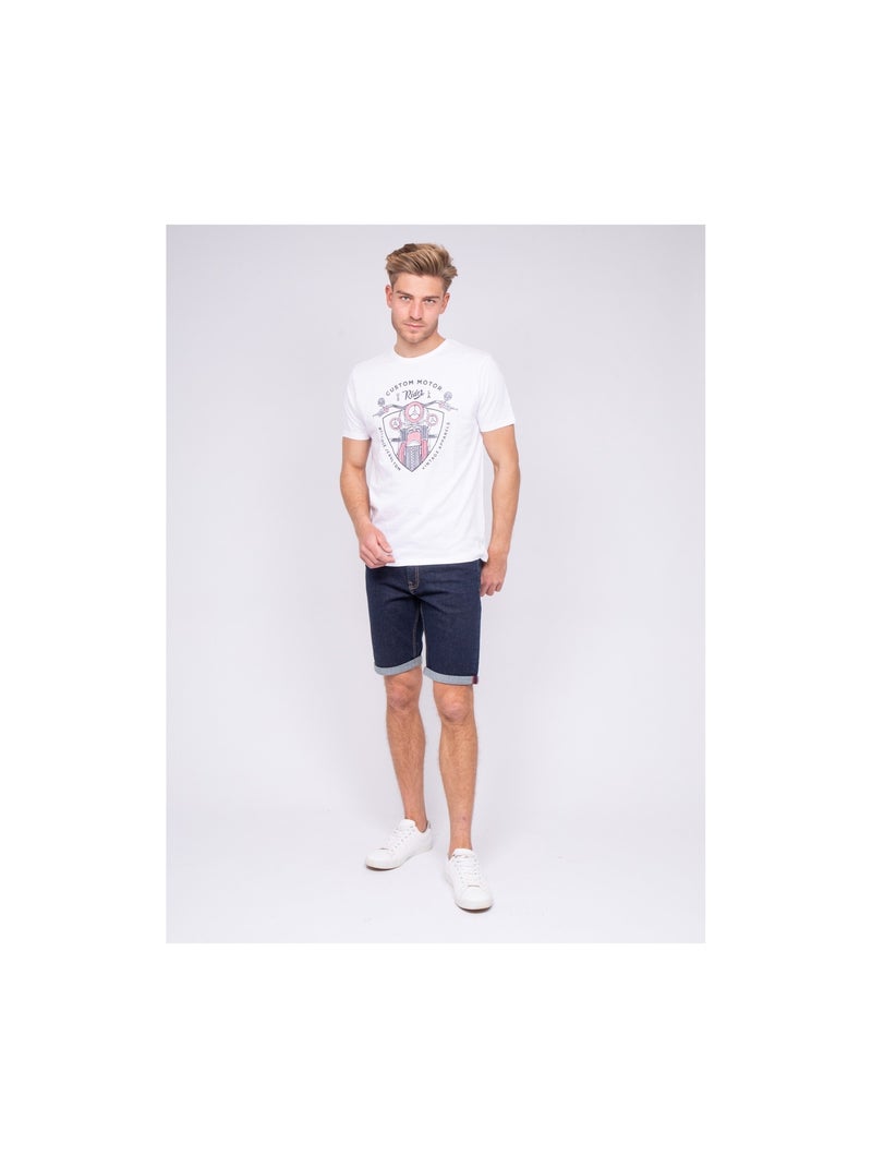 T-shirt col rond pur coton NERLIN Blanc - Kiabi