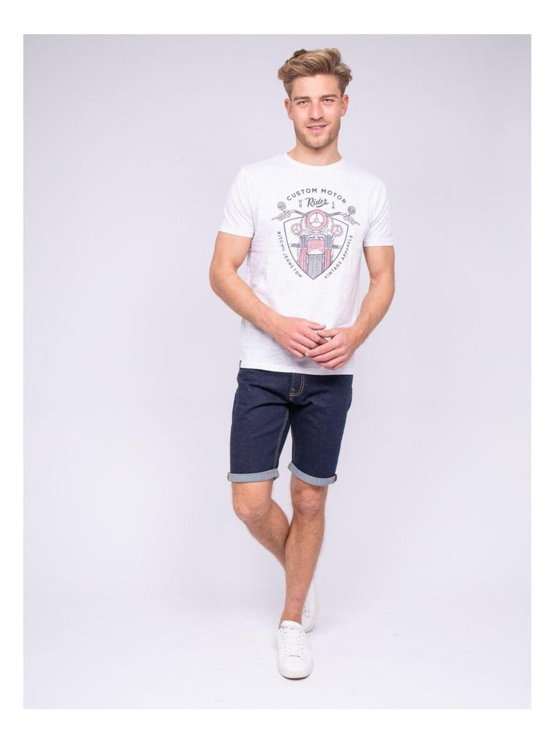 T-shirt col rond pur coton NERLIN Gris - Kiabi