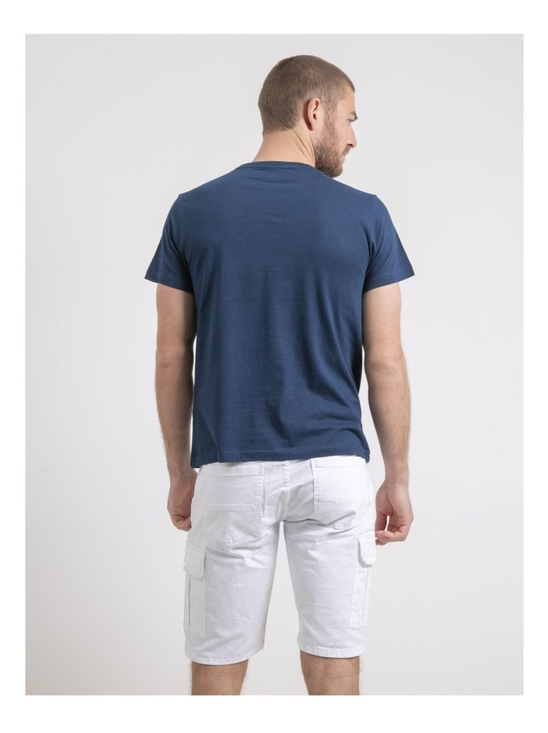 T-shirt col rond pur coton NEROMAX Bleu - Kiabi