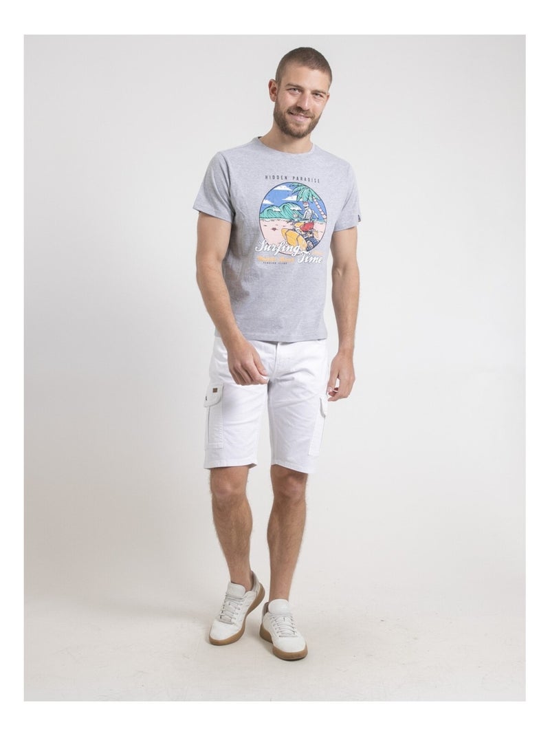 T-shirt col rond pur coton NEROMAX Gris - Kiabi