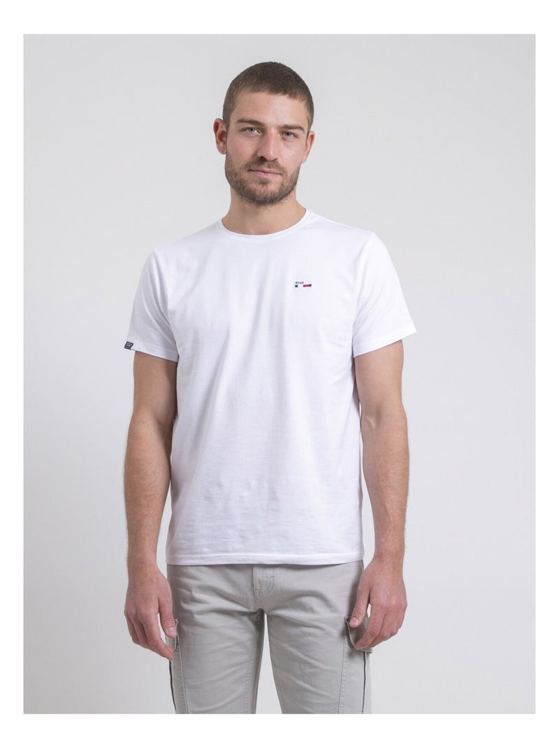 T-shirt col rond pur coton NEROTEN Blanc - Kiabi