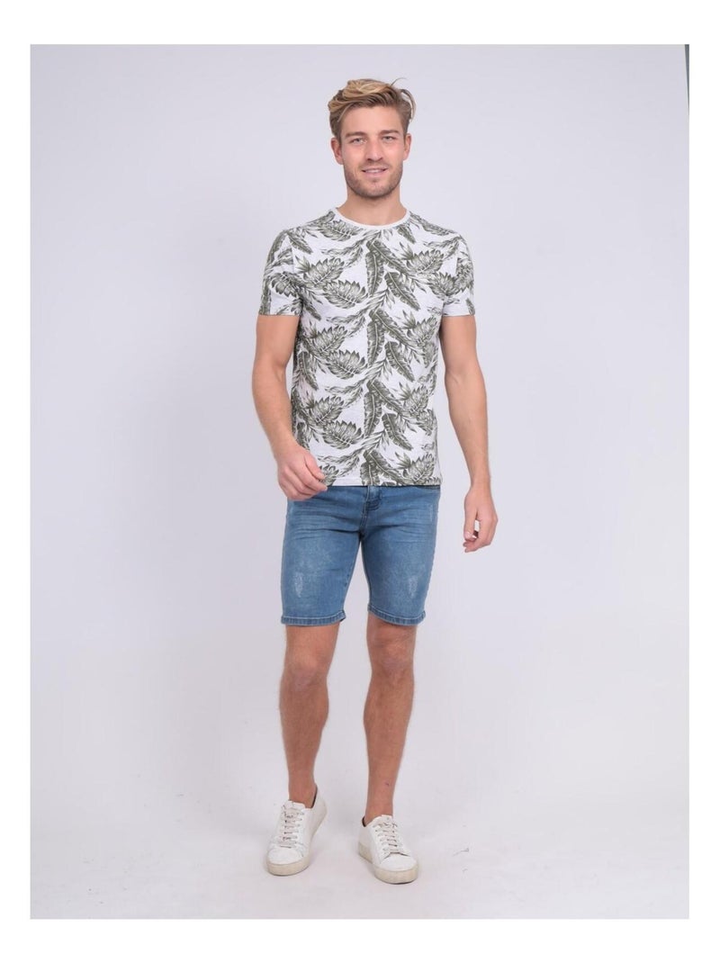 T-shirt col rond pur coton NETOMAN Kaki - Kiabi