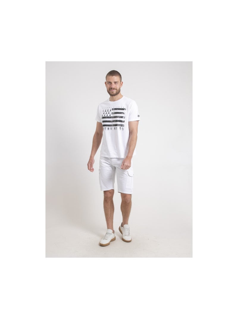 T-shirt col rond pur coton NEVENOU Blanc - Kiabi