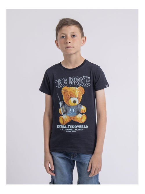 T-shirt col rond pur coton NEVERSO garçon - Kiabi