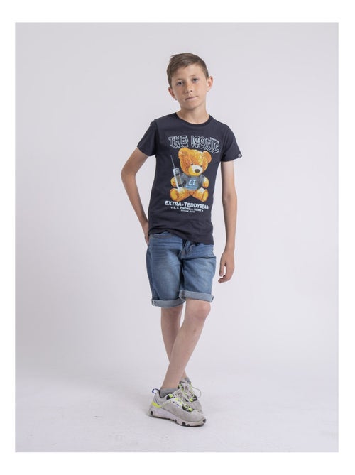 T-shirt col rond pur coton NEVERSO garçon - Kiabi
