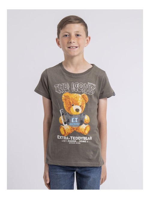 T-shirt col rond pur coton NEVERSO garçon - Kiabi