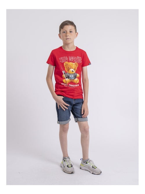 T-shirt col rond pur coton NEVERSO garçon - Kiabi