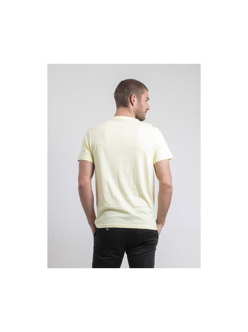 T-shirt col rond pur coton NEVOLTA Jaune - Kiabi