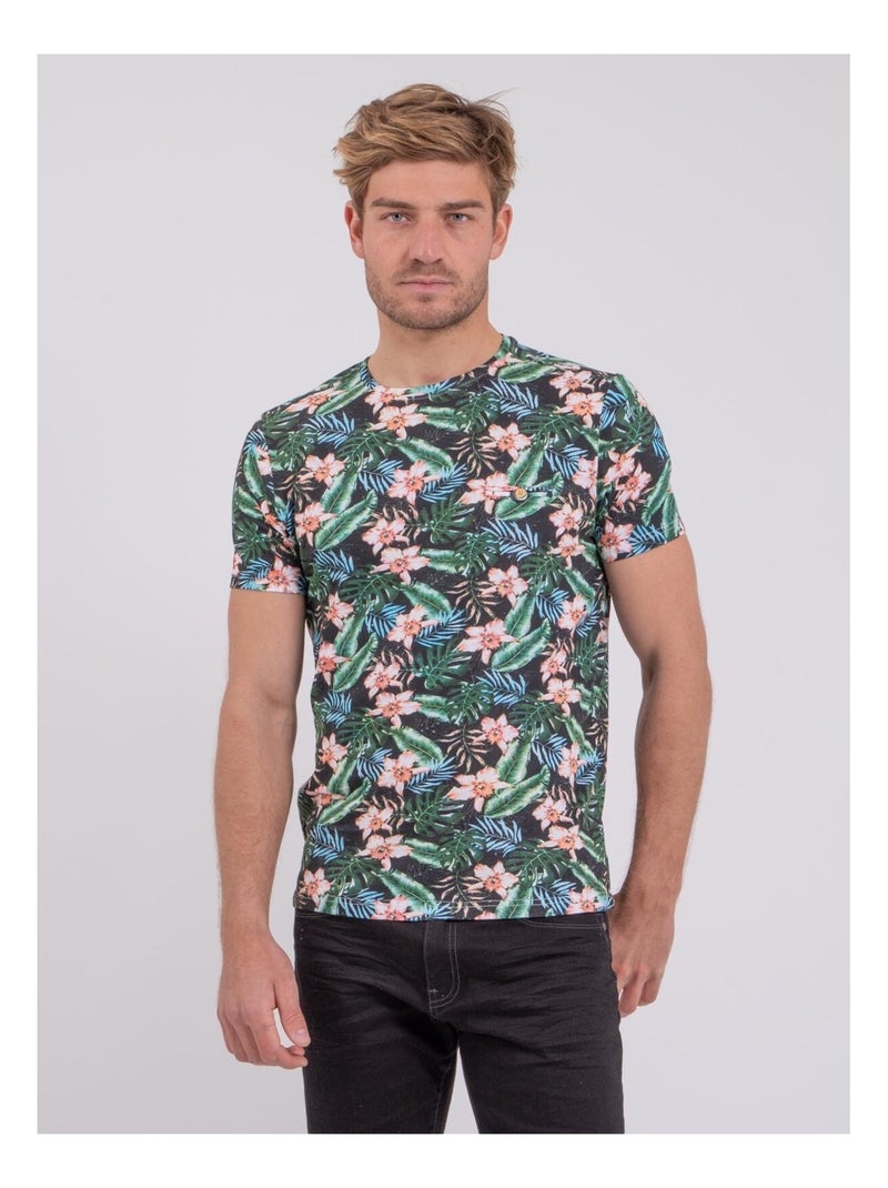 T-shirt col rond pur coton NIBOLTA Noir - Kiabi