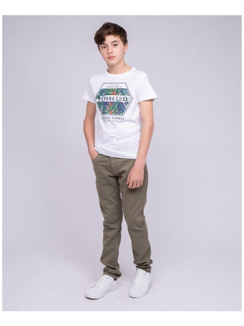 T-shirt col rond pur coton NIBOU garçon - Kiabi