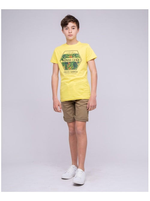 T-shirt col rond pur coton NIBOU garçon - Kiabi