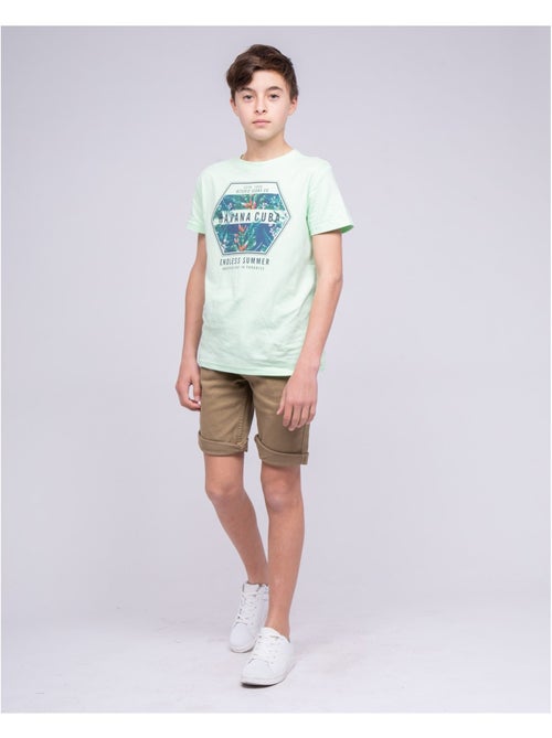 T-shirt col rond pur coton NIBOU garçon - Kiabi