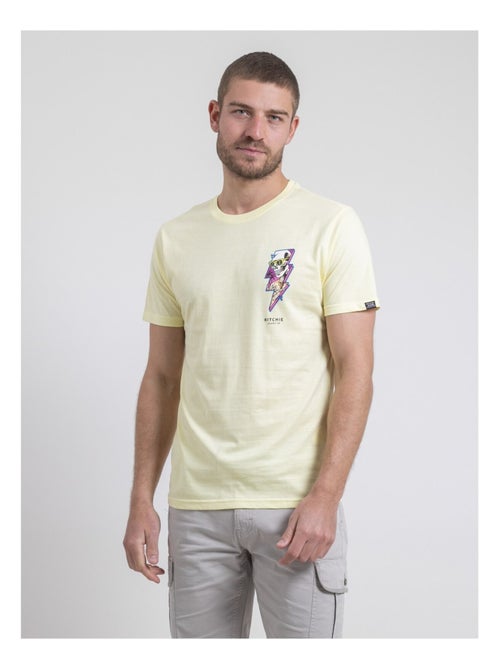 T-shirt col rond pur coton NIKISKULL - Kiabi