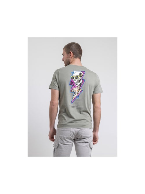 T-shirt col rond pur coton NIKISKULL - Kiabi