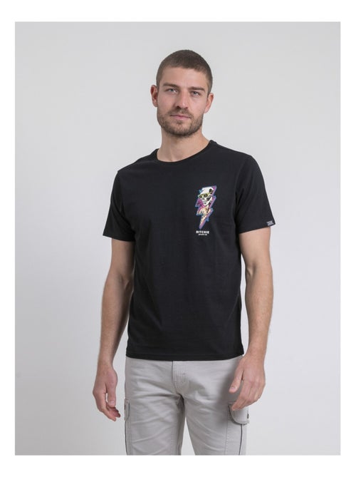 T-shirt col rond pur coton NIKISKULL - Kiabi