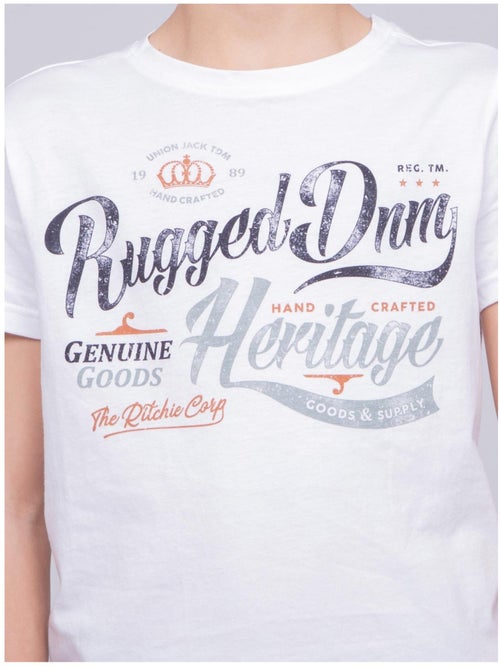 T-shirt col rond pur coton NILOMAN garçon - Kiabi