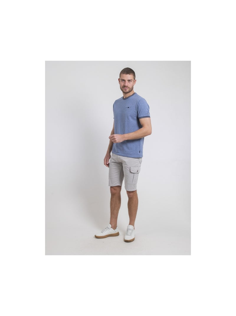 T-shirt col rond pur coton NILOSUN Bleu - Kiabi