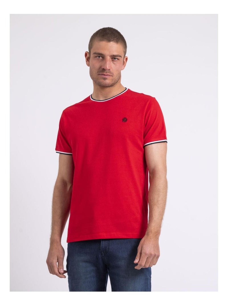 T-shirt col rond pur coton NILOTIN Rouge - Kiabi