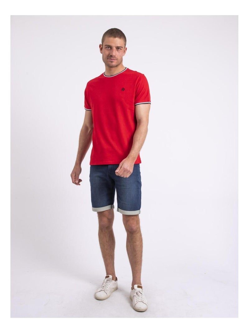 T-shirt col rond pur coton NILOTIN Rouge - Kiabi