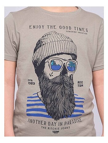 T-shirt col rond pur coton NOBELIX garçon